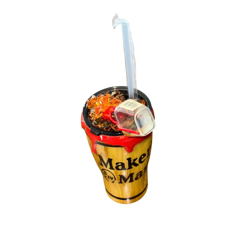 Maker's Mark Customized Tumbler with‎ Lid and Straw New